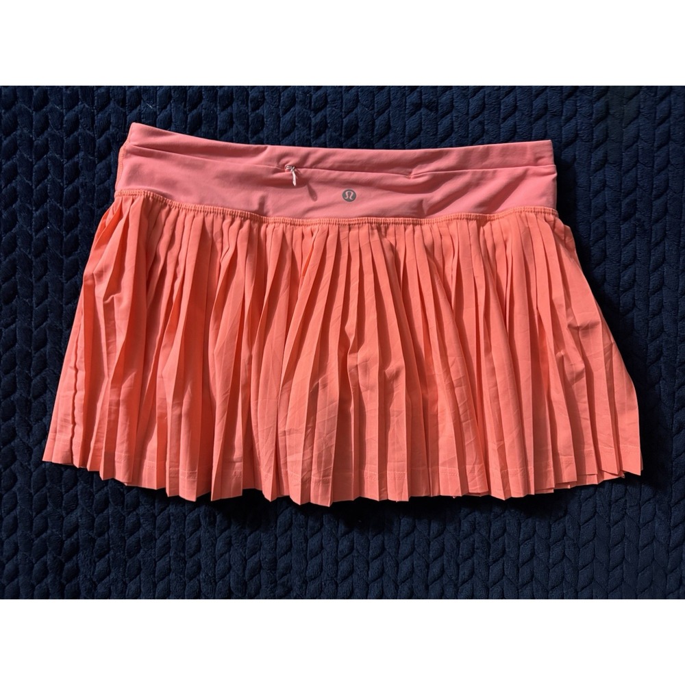 Lululemon pleat to street skirt II grapefruit Coral Pink Skort Tennis Size 8